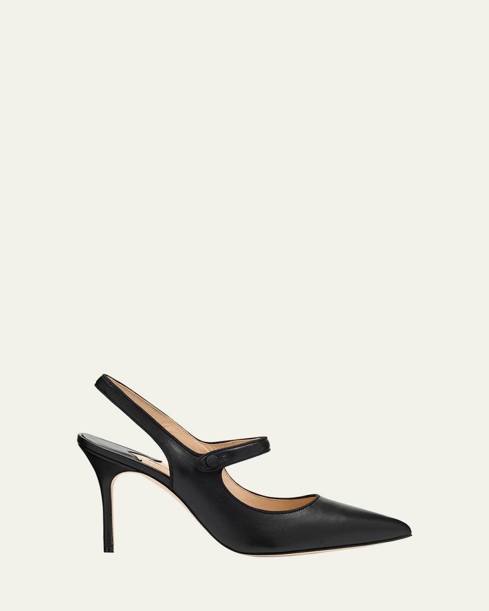 Camparisli Leather Mary Jane Slingback Pumps